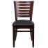 Фото #3 товара Darby Series Slat Back Walnut Wood Restaurant Chair - Black Vinyl Seat