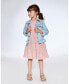 Girl Peasant Dress With Frill Sleeves Vichy Dusty Rose - Toddler Child