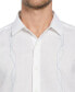 Men's Short Sleeve Geo Embroidered Linen Blend Button-Front Shirt