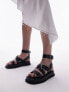 Фото #1 товара 	Topshop Jax leather chunky flat sandal with buckle in black