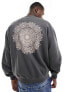 Фото #1 товара ONLY & SONS boxy fit sweater with mandala back print in washed grey