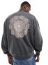 ONLY & SONS boxy fit sweater with mandala back print in washed grey M - фото #1