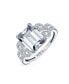 ფოტო #2 პროდუქტის Celtic Love Knot 3CT CZ Rectangle Emerald Cut Solitaire Engagement Ring For Women Sterling Silver Side Twist Pave Cubic Zirconia Band