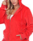 ფოტო #3 პროდუქტის Plus Size Velour Tracksuit Loungewear 2pc Set