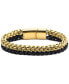 Men's Two-Tone Double Strand Chain Bracelet in Black & Gold-Tone Ion-Plated Stainless Steel 8 1/2 inches - фото #1