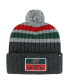 Фото #1 товара Men's Gray Minnesota Wild Stack Patch Cuffed Knit Hat with Pom