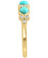 ფოტო #4 პროდუქტის EFFY® Turquoise & Diamond (1/10 ct. t.w.) Ring in 14k Gold