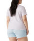 Фото #2 товара Plus Size Floral Logo Crewneck Cotton T-Shirt