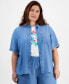 Trendy Plus Size Button-Down Woven Top, Created for Macy's