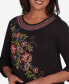 Harvest Moon Women's Paisley Floral Embroidered Top