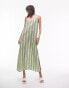 Topshop beach strappy dress in green stripe