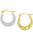 Фото #3 товара Crystal Pavé Small Round Hoop Earrings in 10k Gold, 0.57"