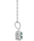 Фото #6 товара Macy's sapphire Solitaire Scalloped Edge 18" Pendant Necklace (5/8 ct. t.w.) in Sterling Silver (Also in Emerald & Ruby)