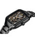Unisex Swiss Automatic True Square Open Heart Black Ceramic Bracelet Watch 38x38mm