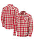 ფოტო #1 პროდუქტის Men's Darius Rucker Collection by Scarlet, Natural Ohio State Buckeyes Plaid Flannel Long Sleeve Button-Up Shirt