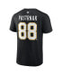 Фото #2 товара Men's David Pastrnak Black Boston Bruins Authentic Stack Name and Number T-shirt