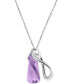 ფოტო #2 პროდუქტის Amethyst (9 ct. t.w.) & Cubic Zirconia (1/3 ct. t.w.) 18" Pendant Necklace in Sterling Silver