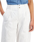 ფოტო #4 პროდუქტის Women's Pleated Seamed Cropped Chino Pants