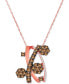 Фото #1 товара Le Vian chocolate Diamond & Vanilla Diamond Abstract Cluster 18" Pendant Necklace (1-1/2 ct. t.w.) in 14k Rose Gold