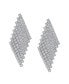 ფოტო #1 პროდუქტის Fine Silver Plated Cubic Zirconia Dangling Diamond-Shaped Post Earrings