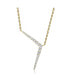Фото #1 товара 14k Yellow Gold Plated with Cubic Zirconia Solar Chevron Necklace in Sterling Silver