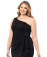 Plus Size One-Shoulder Long Ruffle Dress