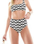 & Other Stories high waist bikini bottoms in black & white wave print