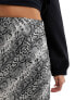 New Look satin midi skirt in snake print