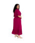 Фото #2 товара Women's Plus Size V-Neck Tie Front Nicole Maxi Dress