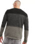 Фото #6 товара ONLY & SONS crew neck textured knit jumper in dark green