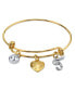 ფოტო #17 პროდუქტის 14K Gold-Dipped Heart and Initial Crystal Charm Bracelet