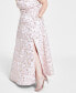 Фото #4 товара Trendy Plus Size Metallic-Jacquard Sleeveless Gown