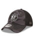 Фото #1 товара Men's Charcoal, Black Brooklyn Nets Camo 39THIRTY Flex Hat