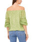 Women's Printed Off-The-Shoulder Bubble-Sleeve Top