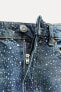 Zw collection straight-leg mid-rise rhinestone jeans