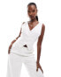 Kaiia sleeveless wide leg waistcoat jumpsuit in white