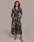 ფოტო #1 პროდუქტის Donna Karan Women's Printed Belted Shirtdress