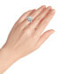 ფოტო #4 პროდუქტის Imitation Pearl and Cubic Zirconia Halo Ring in Silver Plate