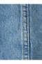 Фото #23 товара Kot Ceket Çift Kumaş Kullanımlı Renk Kontrastlı Cepli Düğmeli Rahat Kalıp