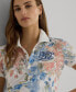 ფოტო #3 პროდუქტის Women's Floral Polo Shirt, Regular & Petite