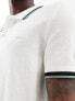 GANT logo wide tipped cotton pique polo in white