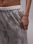 Topshop lace wide leg beach trousers in white