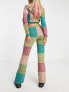 Фото #2 товара The Ragged Priest velour mix stripe trouser co-ord in multi