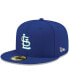 ფოტო #1 პროდუქტის Men's Royal St. Louis Cardinals Logo White 59FIFTY Fitted Hat