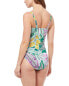 Фото #2 товара Profile By Gottex Tropic Boom D-Cup Wide Strap One-Piece Women's