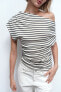 Striped gathered top