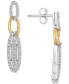 Link Drop Earrings (1 ct. t.w.) in Sterling Silver & Gold-Plate, Created for Macys