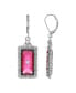 ფოტო #1 პროდუქტის Women's Pewter Silver-Tone and Crystal Stone Earrings