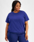 Фото #1 товара Plus Size Comfort Flow Drawcord T-Shirt, Created for Macy's