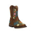 Roper Bailey Floral Square Toe Cowboy Toddler Girls Brown Casual Boots 09-017-1